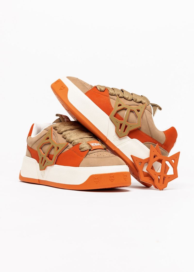 Men's Naked Wolfe Kosa Creme Sneakers Brown / Orange | PHILIPPINES TZEBRIW05