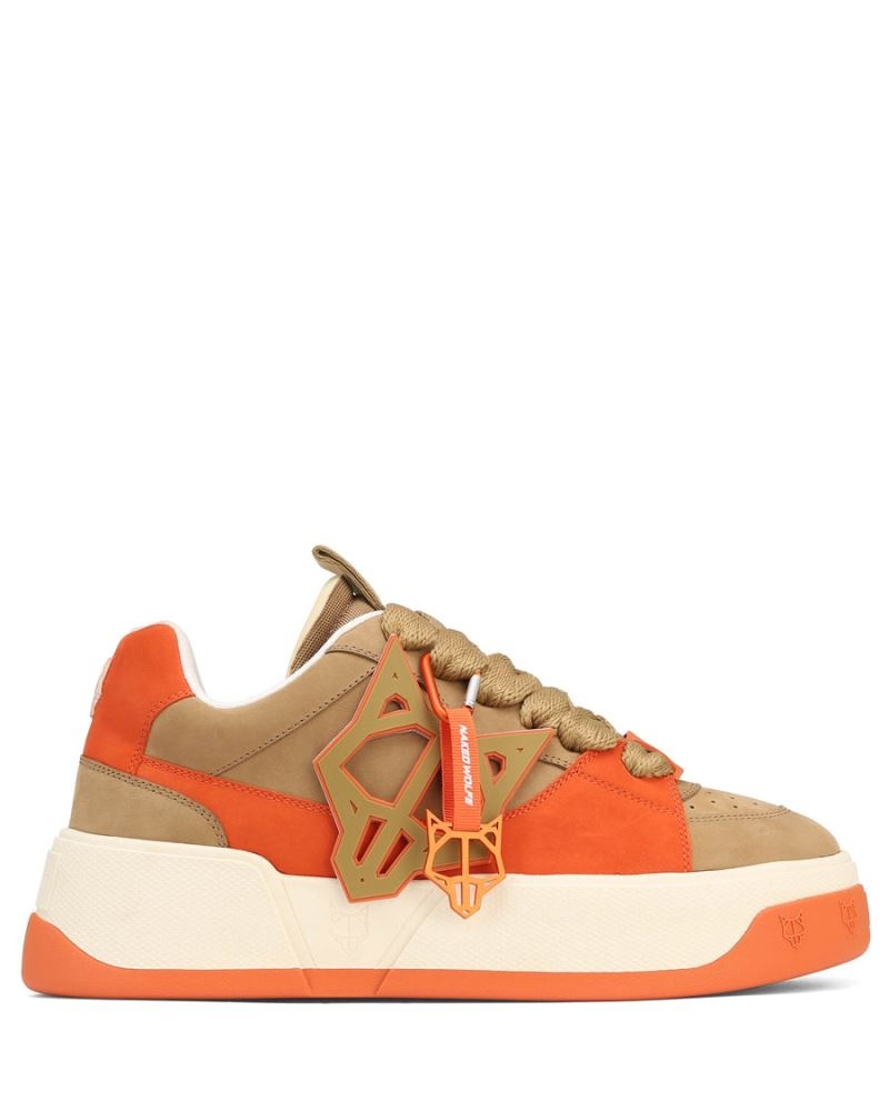 Men's Naked Wolfe Kosa Creme Sneakers Brown / Orange | PHILIPPINES TZEBRIW05