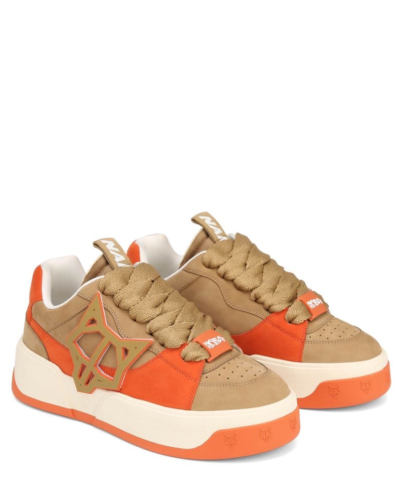 Men's Naked Wolfe Kosa Creme Sneakers Brown / Orange | PHILIPPINES TZEBRIW05