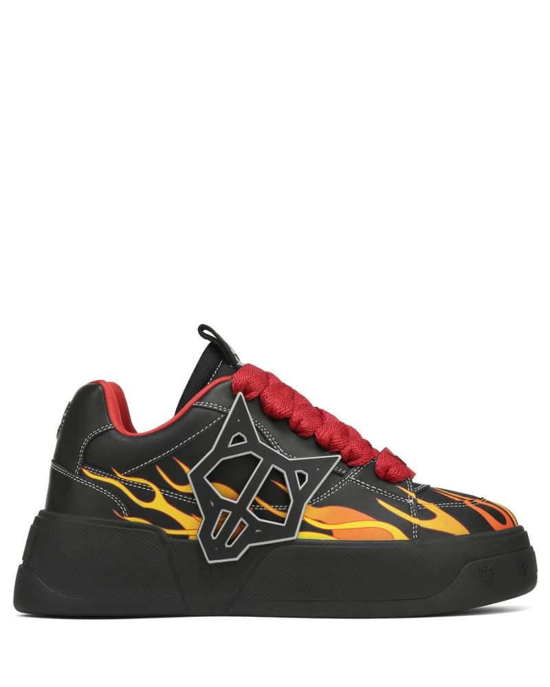 Men's Naked Wolfe Kosa Flames Sneakers Black | PHILIPPINES DIECNGT72