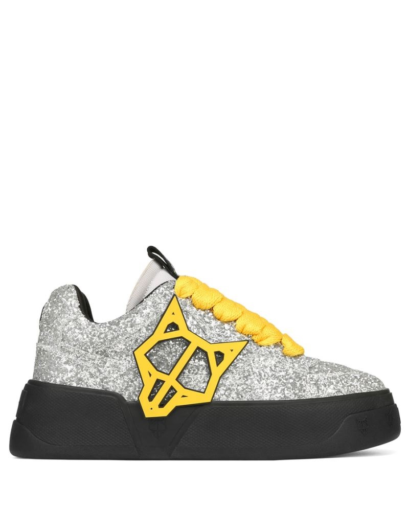 Men's Naked Wolfe Kosa Sparkle Sneakers Silver / Black | PHILIPPINES QKDPCNE34