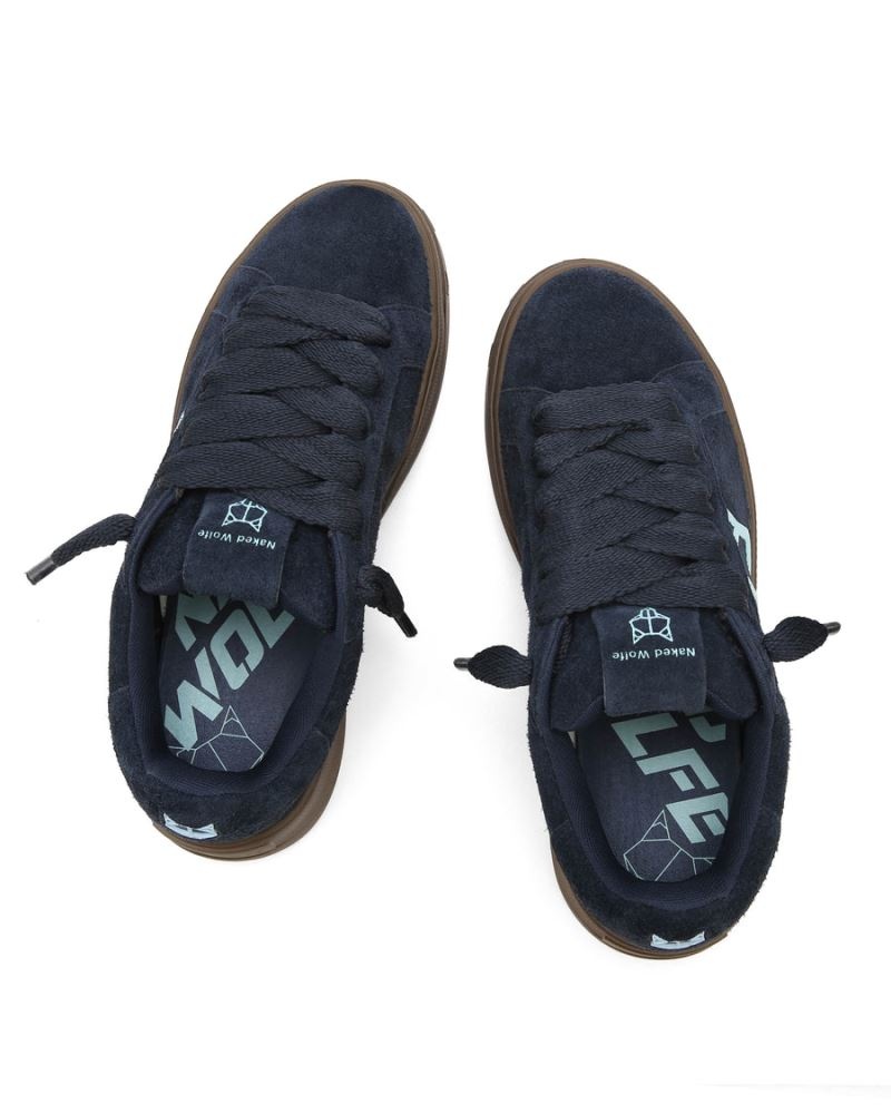 Men's Naked Wolfe Kray Hairy Cow Suede Ocean Sneakers Black | PHILIPPINES NBZRTGM12