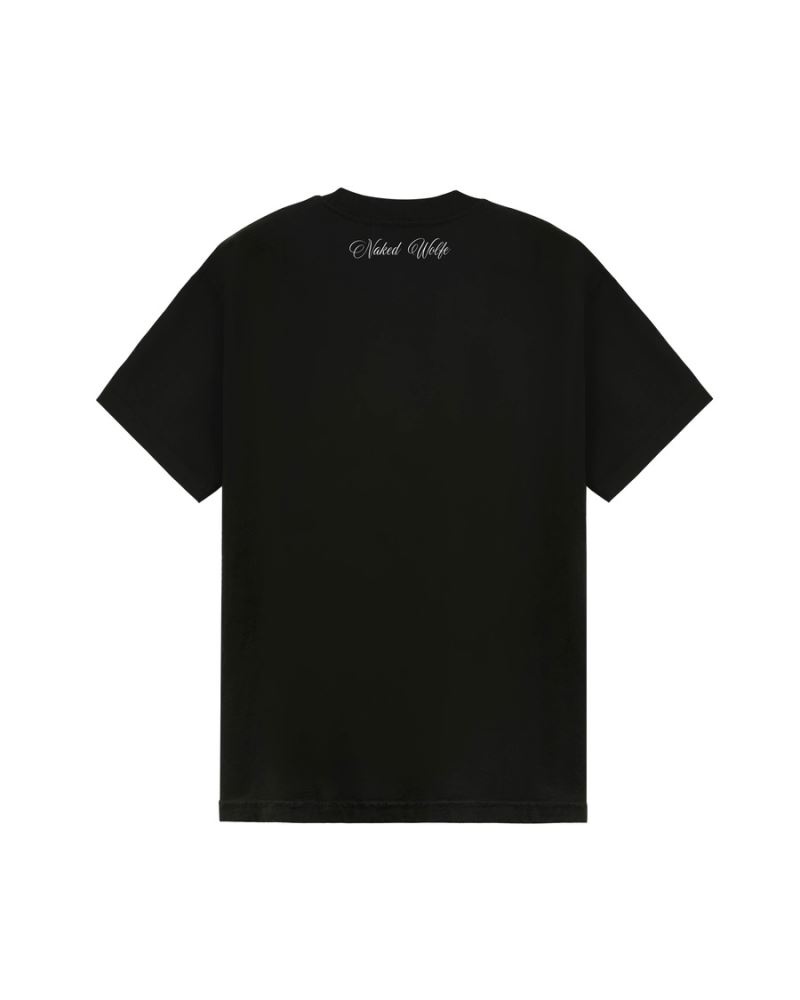 Men's Naked Wolfe Logo T-Shirt Black | PHILIPPINES PMDUCEK16