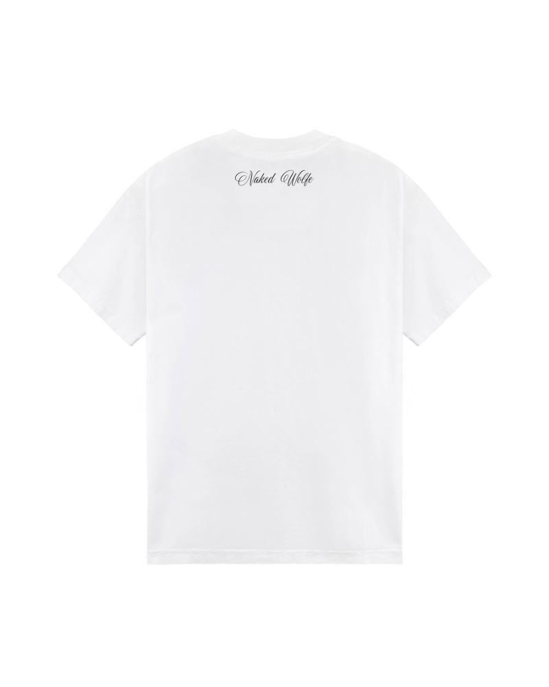 Men's Naked Wolfe Logo T-Shirt White | PHILIPPINES HRNVMLQ26