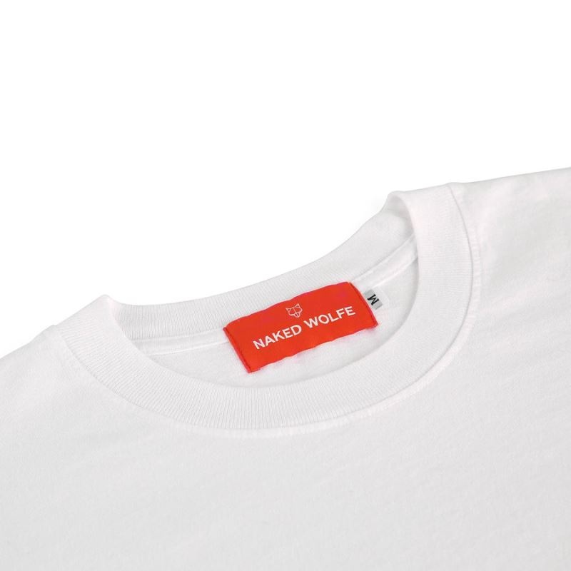 Men's Naked Wolfe Logo T-Shirt White | PHILIPPINES HRNVMLQ26