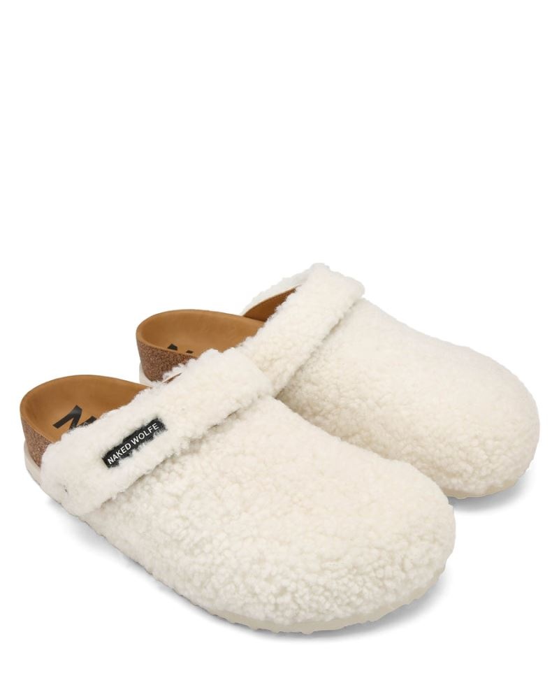 Men's Naked Wolfe Malta Shearling Slippers Cream | PHILIPPINES GLHFBXO50