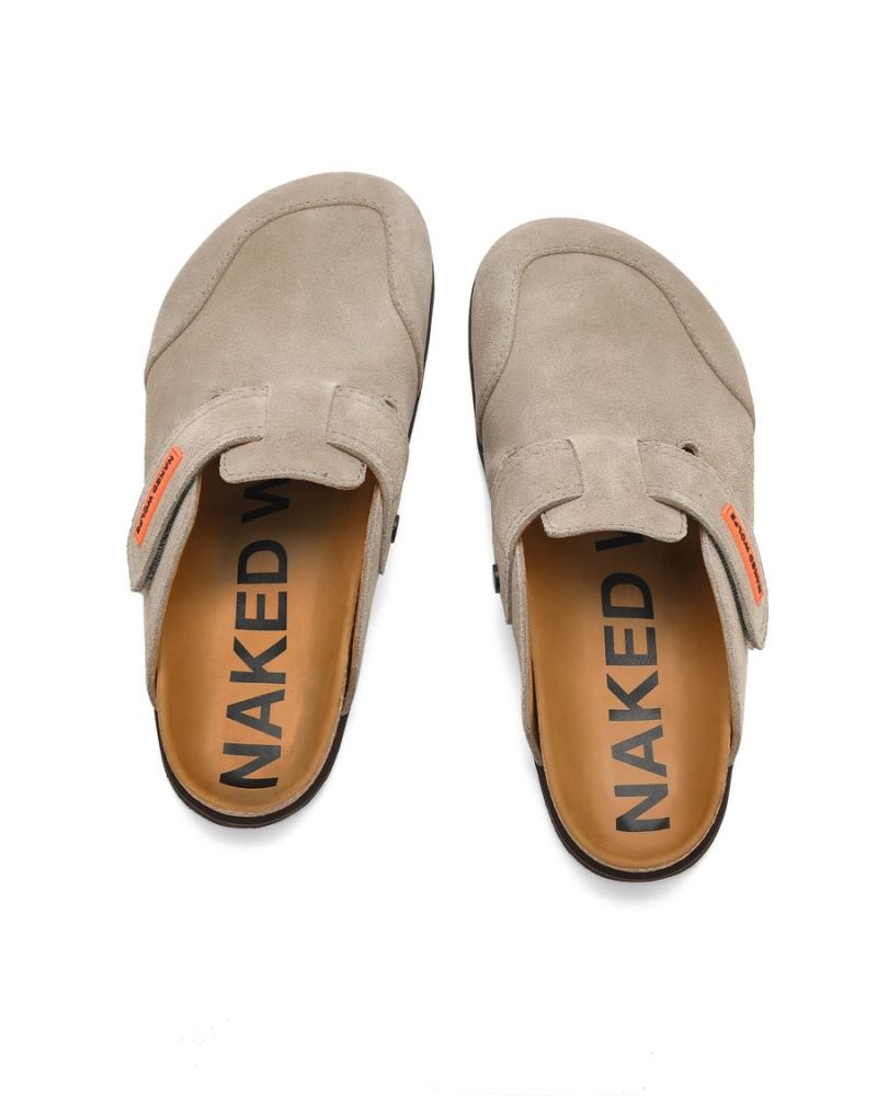 Men's Naked Wolfe Melt Suede Slippers Grey Brown | PHILIPPINES KQRSPJN97