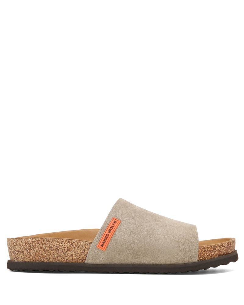 Men\'s Naked Wolfe Moody Suede Slides Grey Brown | PHILIPPINES YPVCSBN35