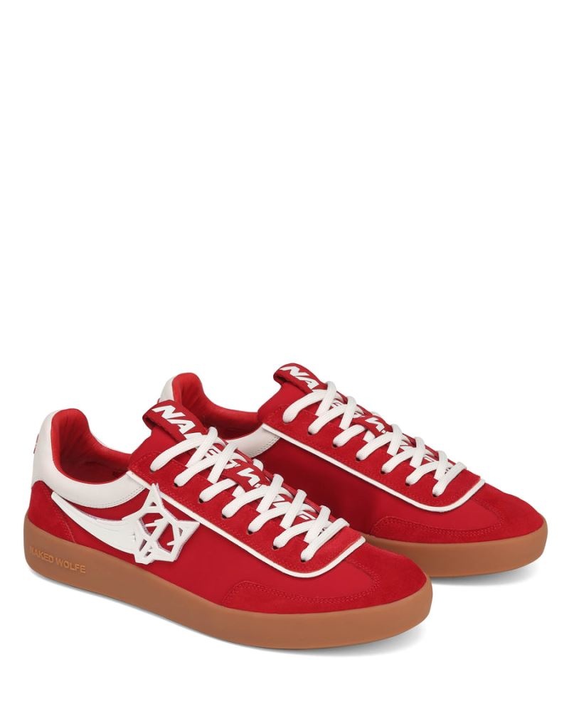 Men's Naked Wolfe Palm Nylon Sneakers Red | PHILIPPINES PKFEJHZ85