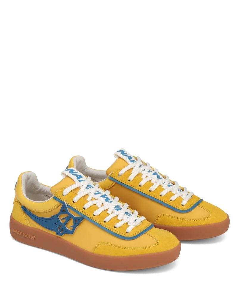 Men's Naked Wolfe Palm Nylon Sneakers Yellow | PHILIPPINES FLXAOUI52