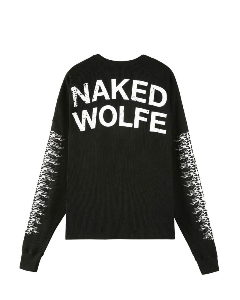 Men's Naked Wolfe Thermal Sweatshirts Black | PHILIPPINES FLKNAVJ41