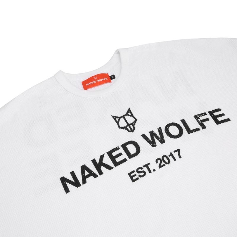 Men's Naked Wolfe Thermal Sweatshirts White | PHILIPPINES QYPRZTV56