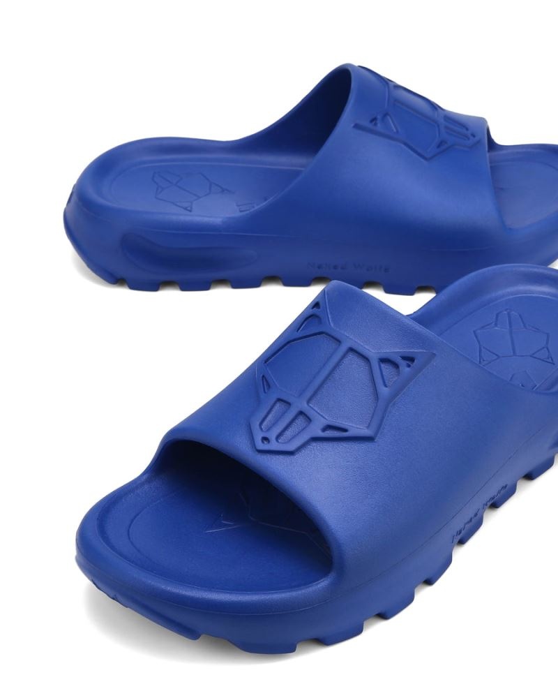 Men's Naked Wolfe Tommy Slides Blue | PHILIPPINES RWSHXQZ95