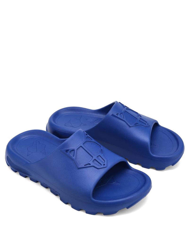 Men's Naked Wolfe Tommy Slides Blue | PHILIPPINES RWSHXQZ95