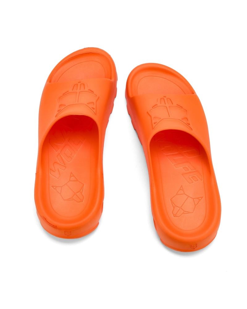 Men's Naked Wolfe Tommy Slides Orange | PHILIPPINES ZCHFDYP31