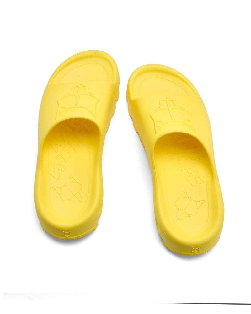 Men's Naked Wolfe Tommy Slides Yellow | PHILIPPINES YVMNLUK49