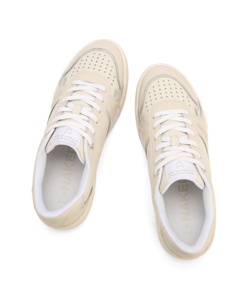 Men's Naked Wolfe Transmission Leather Sneakers Beige | PHILIPPINES ZXUABNR54