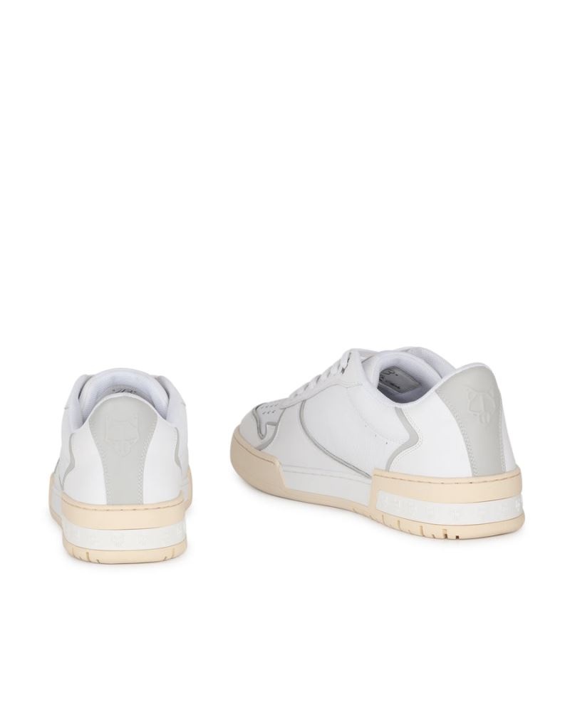 Men's Naked Wolfe Transmission Leather Sneakers White | PHILIPPINES CBUAWHV72