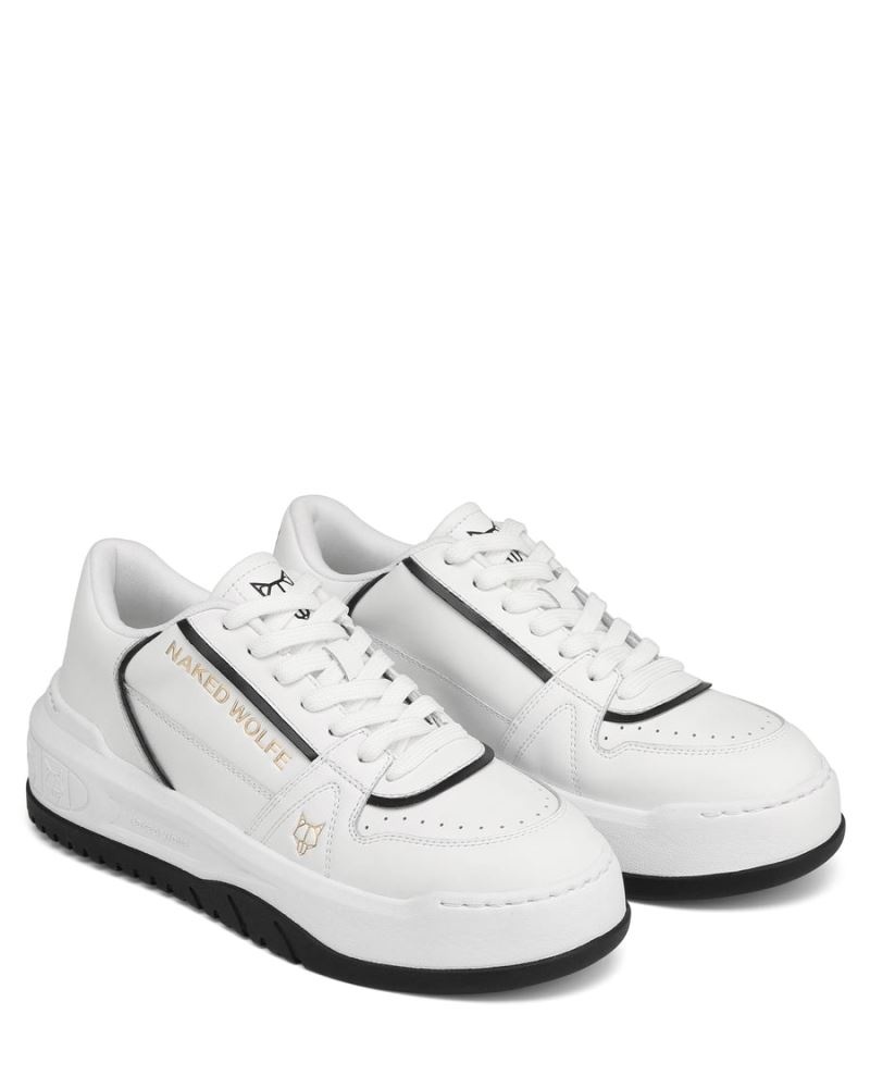 Women's Naked Wolfe Cara Leather Sneakers White | PHILIPPINES OKZWUTB45