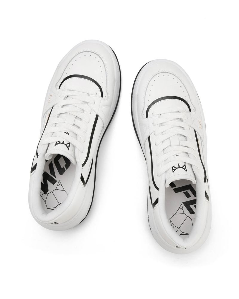 Women's Naked Wolfe Cara Leather Sneakers White | PHILIPPINES OKZWUTB45