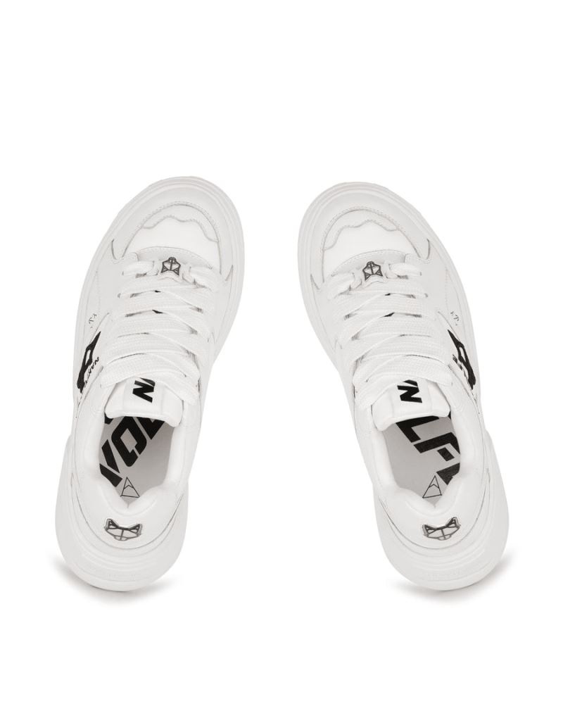 Women's Naked Wolfe Crash Cow Leather Sneakers White | PHILIPPINES NLDJMWC14