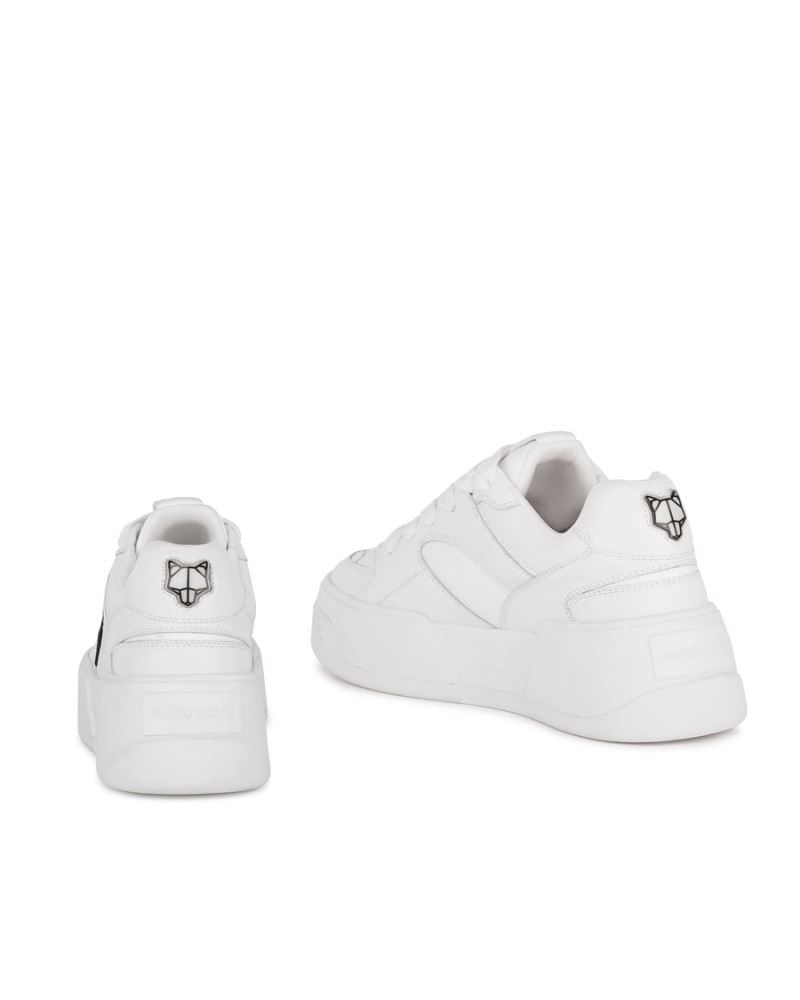 Women's Naked Wolfe Crash Cow Leather Sneakers White | PHILIPPINES NLDJMWC14