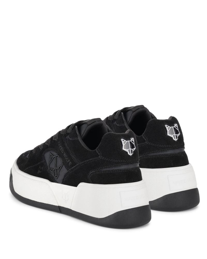 Women's Naked Wolfe Crash Cow Suede Sneakers Black | PHILIPPINES XTYOFGZ19