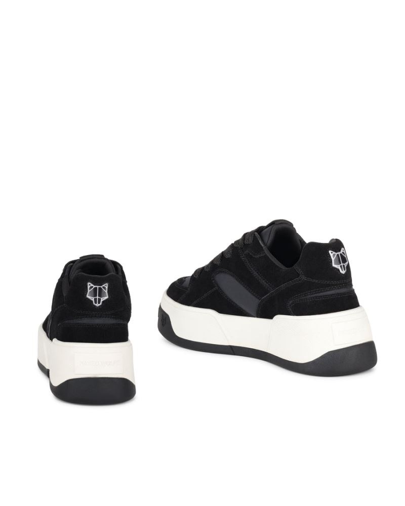 Women's Naked Wolfe Crash Cow Suede Sneakers Black | PHILIPPINES XTYOFGZ19