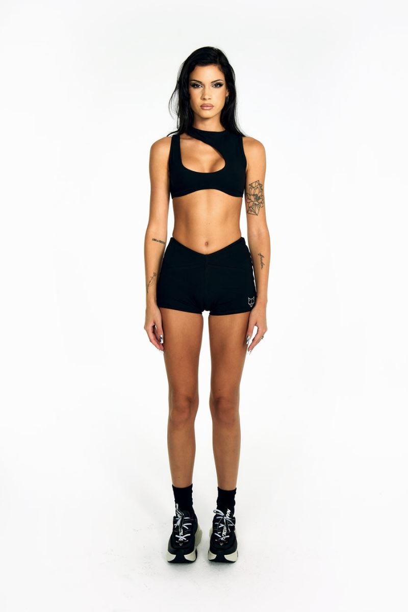 Women's Naked Wolfe Cut Out T-Shirt Black | PHILIPPINES WGUTXMS34