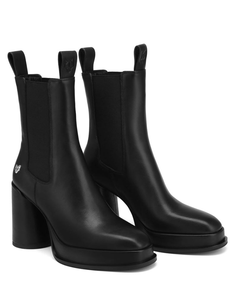 Women's Naked Wolfe Cute Leather Platform Boots Black | PHILIPPINES DUZWYIA58