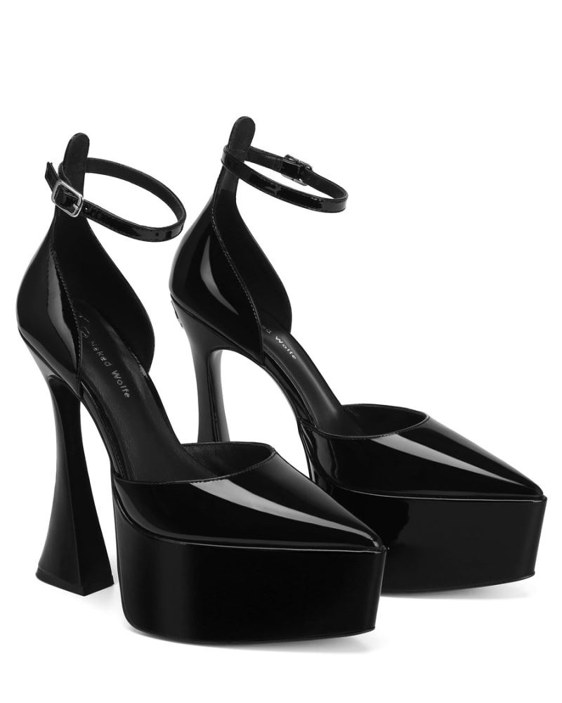 Women's Naked Wolfe Daria Patent Heels Black | PHILIPPINES RKHLFQA09