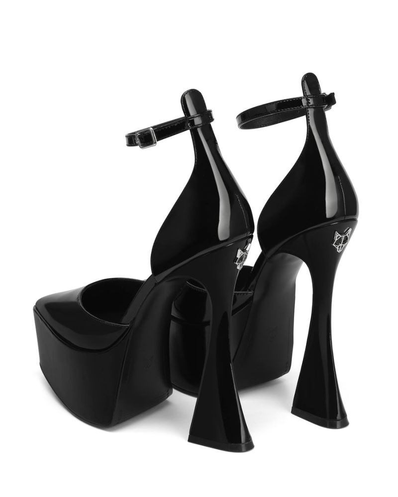 Women's Naked Wolfe Daria Patent Heels Black | PHILIPPINES RKHLFQA09