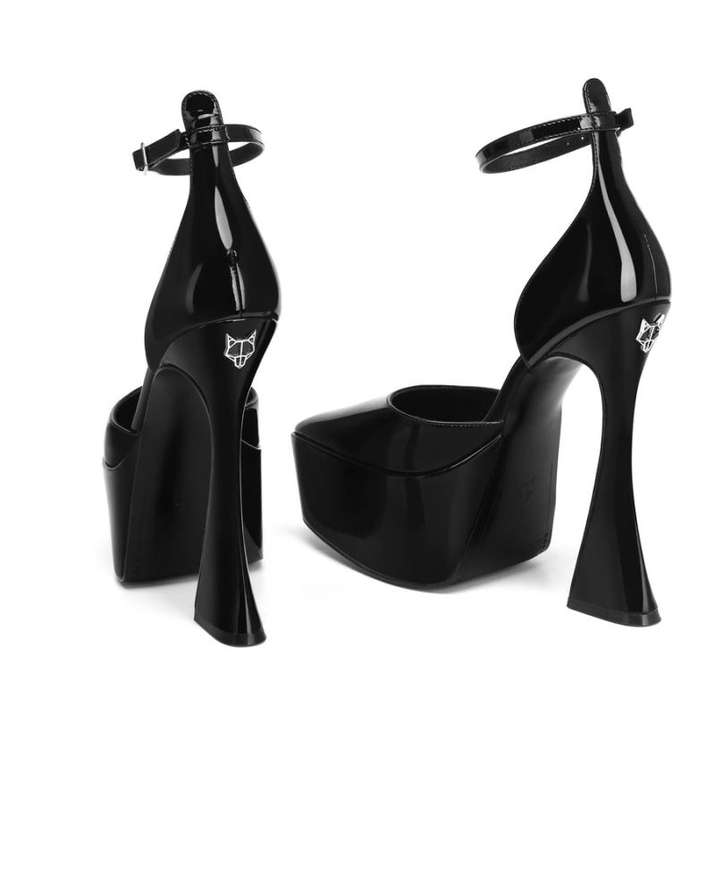 Women's Naked Wolfe Daria Patent Heels Black | PHILIPPINES RKHLFQA09