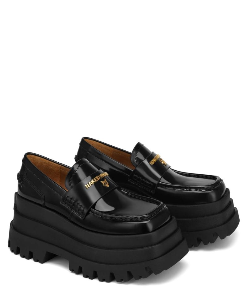 Women's Naked Wolfe Delusion Box Loafers Black | PHILIPPINES CLUHVTR80