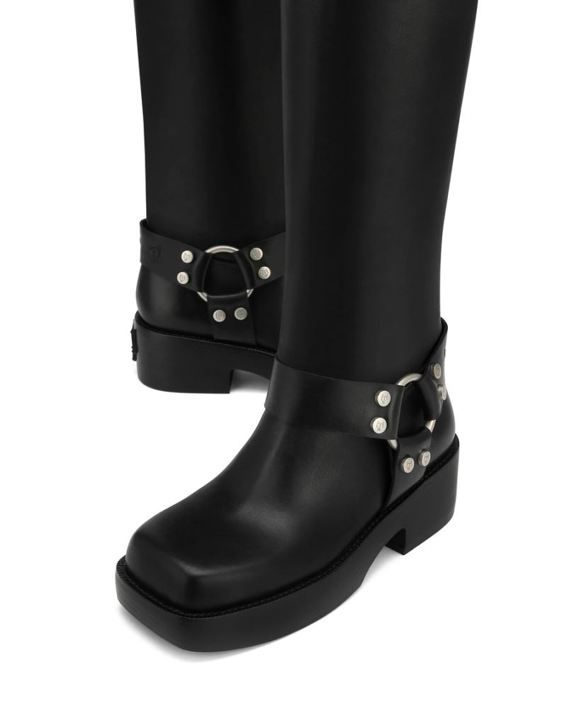 Women's Naked Wolfe Desert Leather Knee-high Boots Black | PHILIPPINES KVSAMEI57