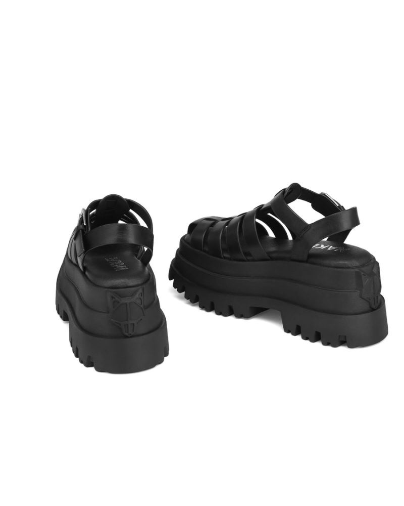 Women's Naked Wolfe Devil Platform Sandals Black | PHILIPPINES VKLCUBO93