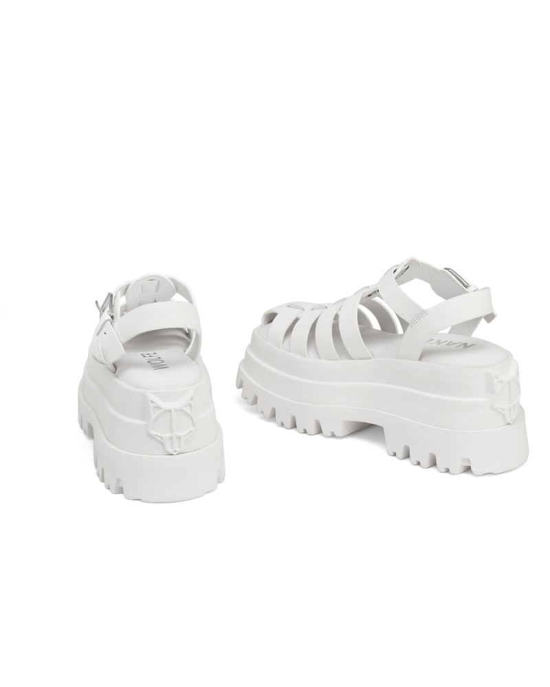 Women's Naked Wolfe Devil Platform Sandals White | PHILIPPINES KSTDNAW36