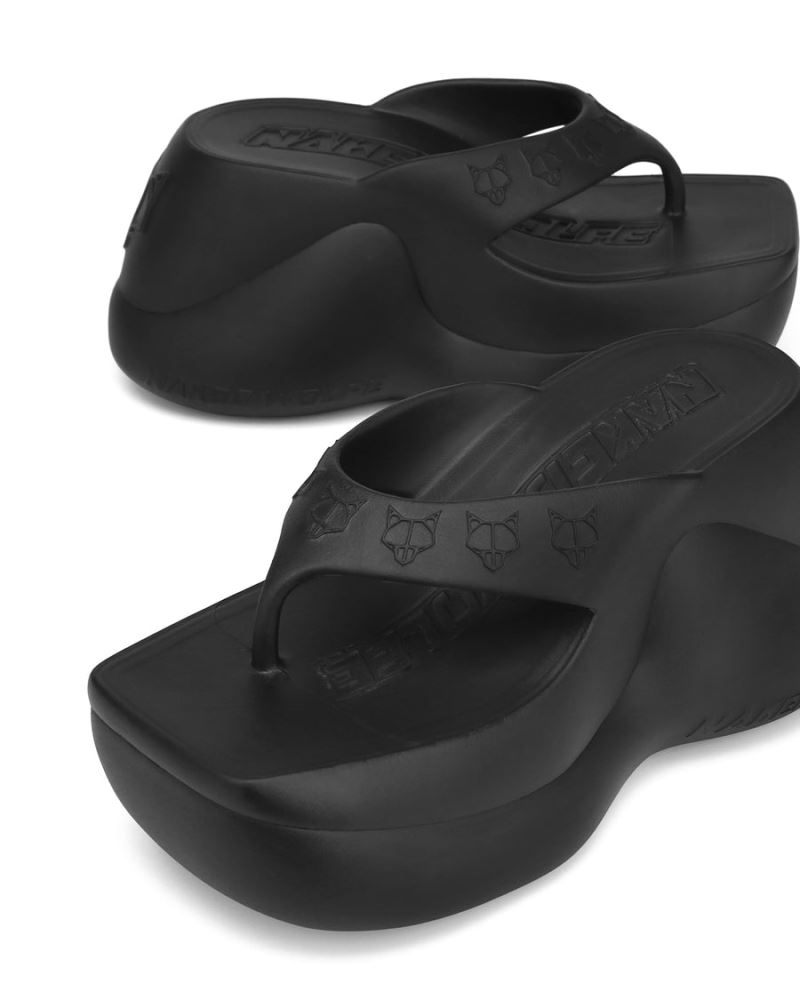 Women's Naked Wolfe Diva Flip Flops Black | PHILIPPINES MXYBWQU84