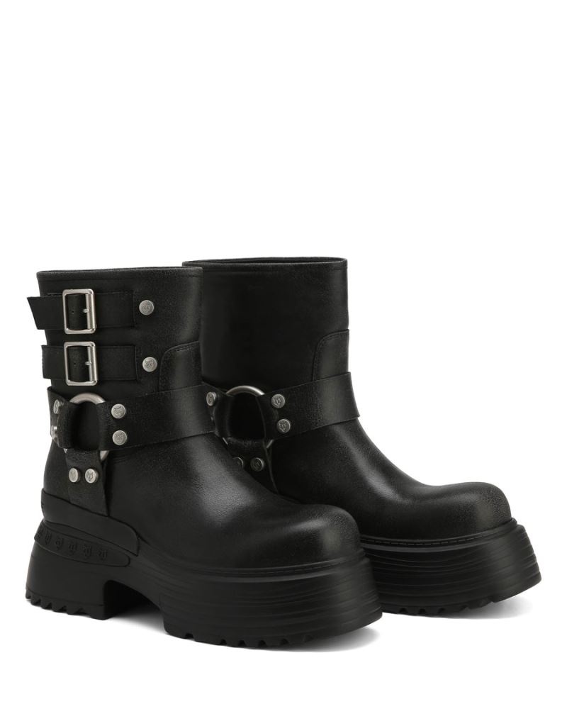 Women's Naked Wolfe Eclipse Leather Platform Boots Black | PHILIPPINES VFJZHIS50