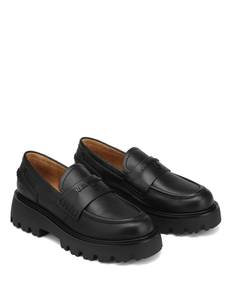 Women's Naked Wolfe Flawed Leather Loafers Black | PHILIPPINES YNRDOBC87