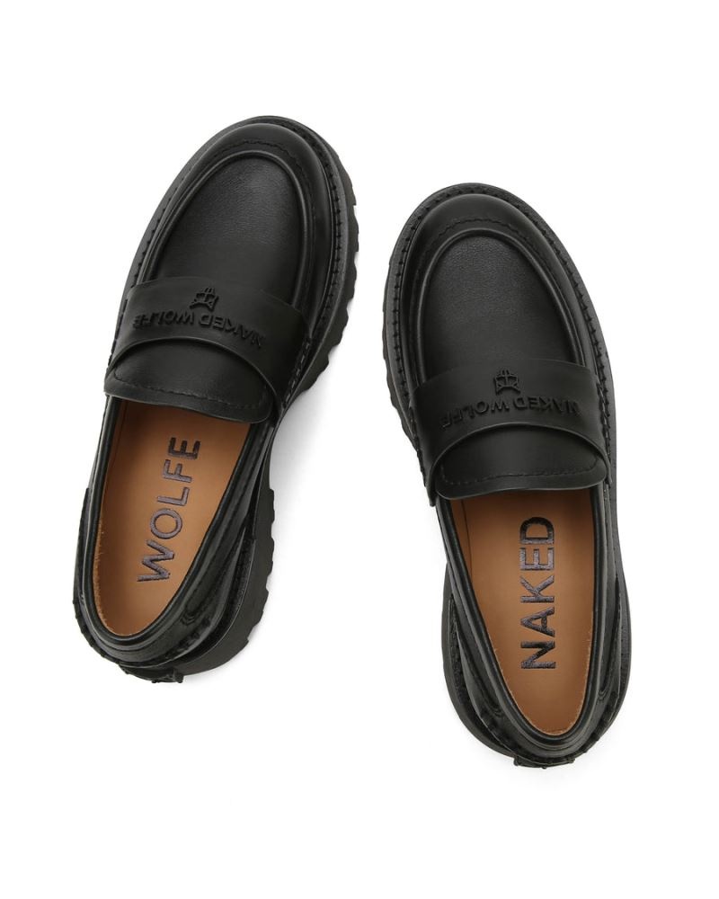 Women's Naked Wolfe Flawed Leather Loafers Black | PHILIPPINES YNRDOBC87