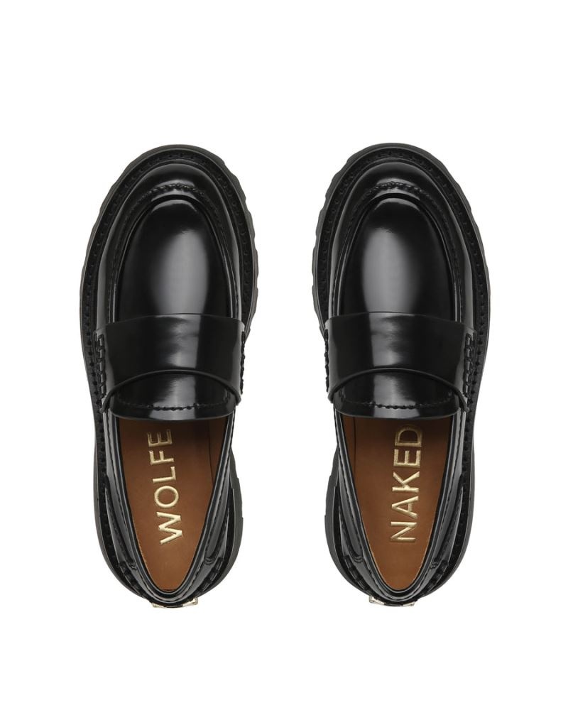 Women's Naked Wolfe Flawless Box Loafers Black | PHILIPPINES CVAYUOP17