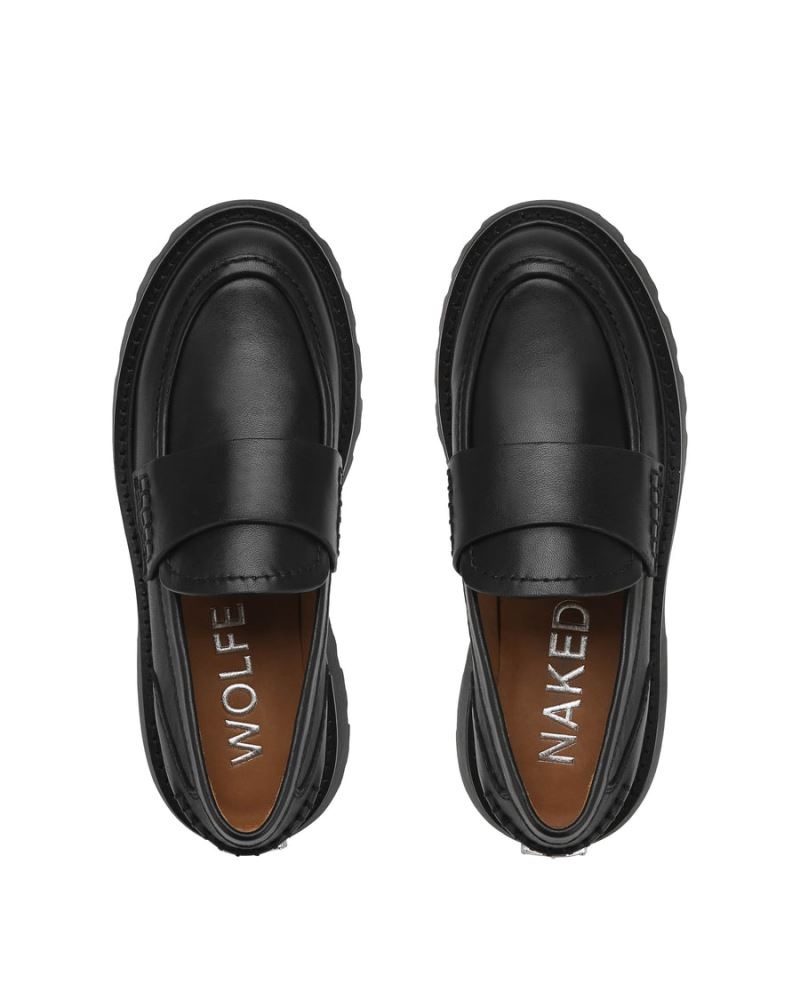 Women's Naked Wolfe Flawless Leather Loafers Black | PHILIPPINES UQAEFJR83