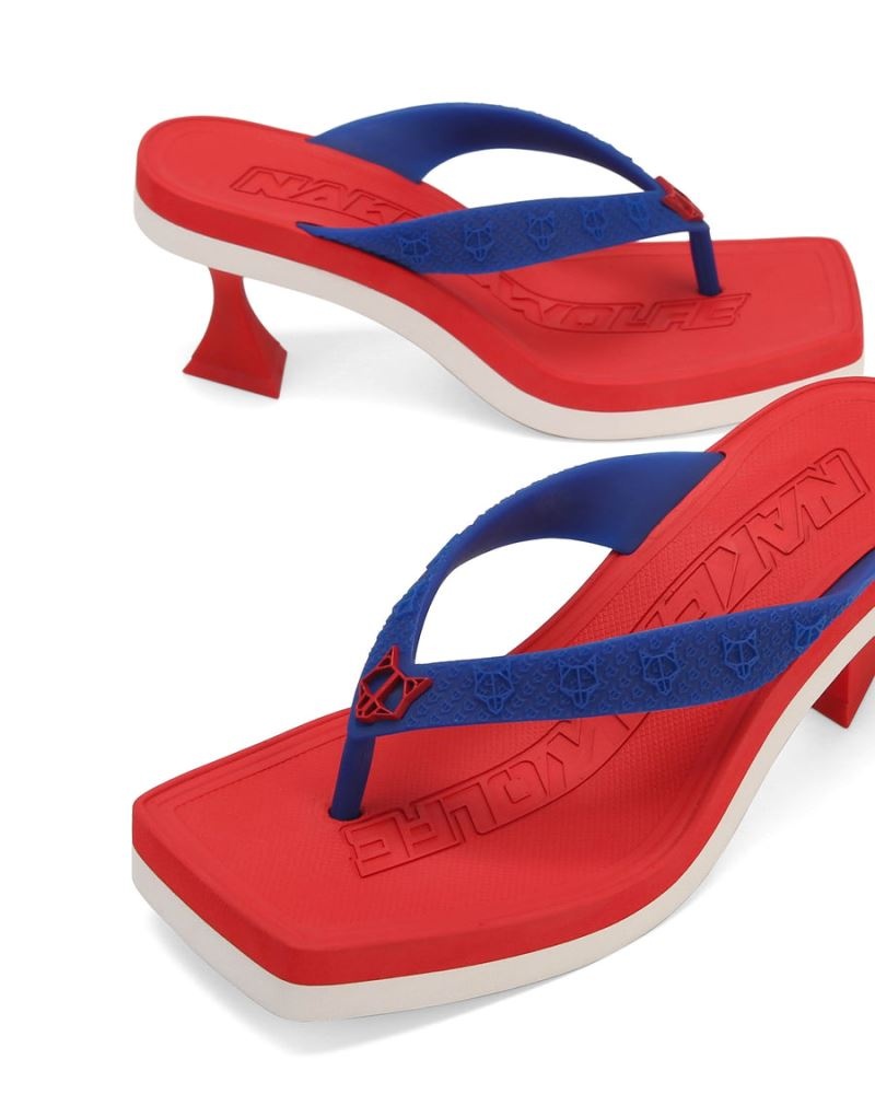 Women's Naked Wolfe Foxy USA Heels Red / Blue | PHILIPPINES FXCWULP48