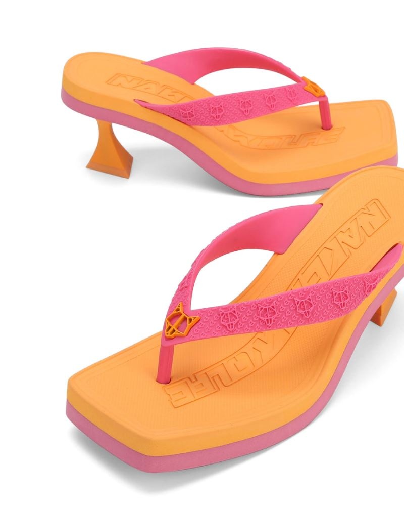 Women's Naked Wolfe Foxy Watermelon Heels Yellow / Pink | PHILIPPINES VMOACXT10