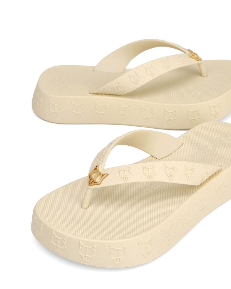 Women's Naked Wolfe Holiday Flip Flops Beige | PHILIPPINES ZDPWKNE14