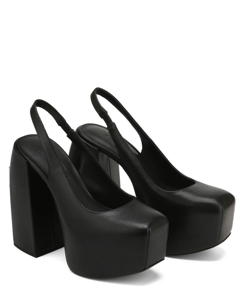 Women's Naked Wolfe Loyal Leather Platform Sandals Black | PHILIPPINES PIKTWEX46