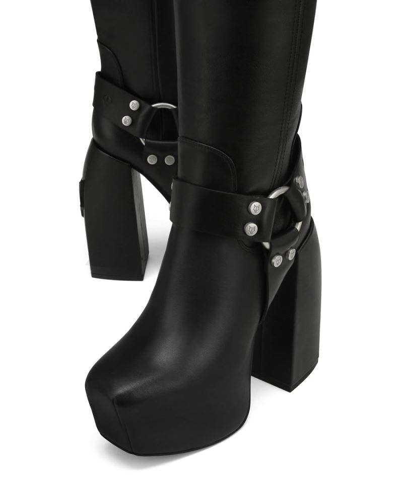 Women's Naked Wolfe Savage Leather Platform Boots Black | PHILIPPINES DOIABNJ28