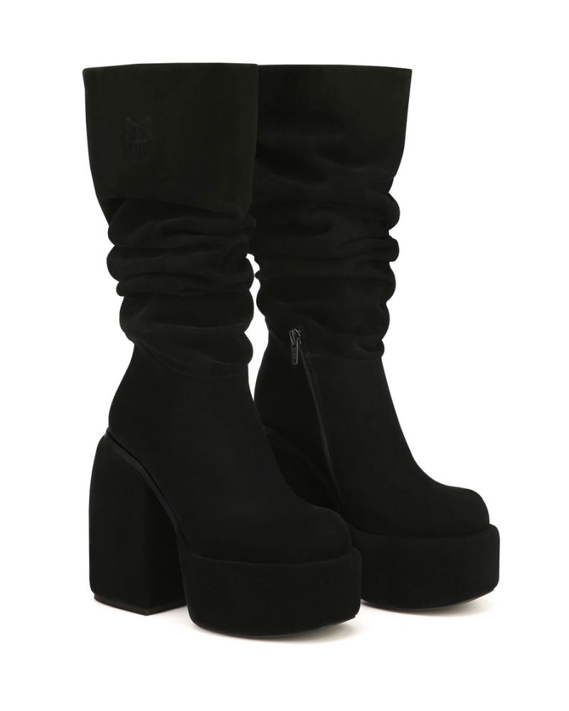 Women's Naked Wolfe Space Kid Suede Platform Boots Black | PHILIPPINES XODVAKS53