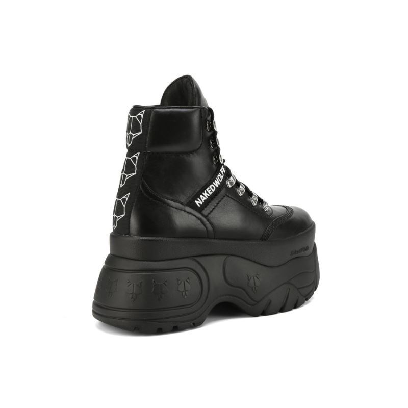 Women's Naked Wolfe Spike Leather Sneakers Black | PHILIPPINES UOJQHCI68